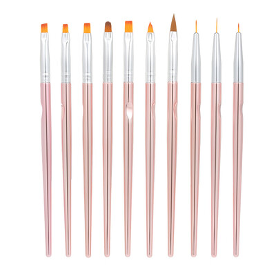 

10pcs Fashion UV Gel Acrylic Nail Brushes Nail Art Design Painting Liner Pen Set Nail Manicure Tool