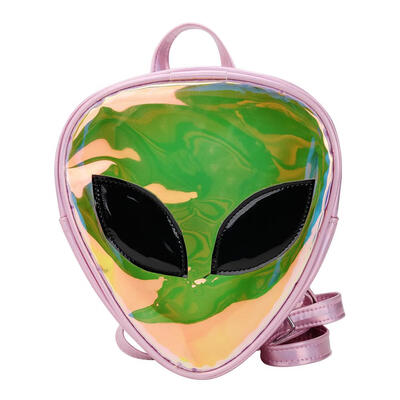 

Laser Clear 3D Alien Face Shoulder Messenger Handbags Women Girls Backpacks