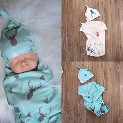 

NEW Toddler Newborn Baby Boy Girl Deer Soft Stretch Wrap Swaddle Blanket Bath Towel