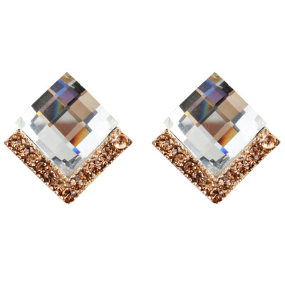 

Women Crystal Rhinestone Multicolor Earrings Elegant Ladies Personality Super Large Stud Earrings