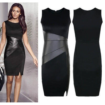 

Sexy Women Black Bodycon Sleeveless Work Party Evening Cocktail Mini Dress
