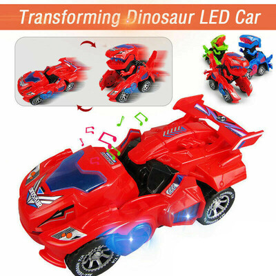 

2019 Deformation Electric Dinosour Car Toy Network Wheel Transformation Robot Vehicle With Lighting Music Gift for Kids
