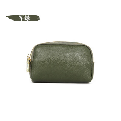 

2019 new European&American first layer leather simple fashion mini coin purse three zipper leather clutch bag key bag