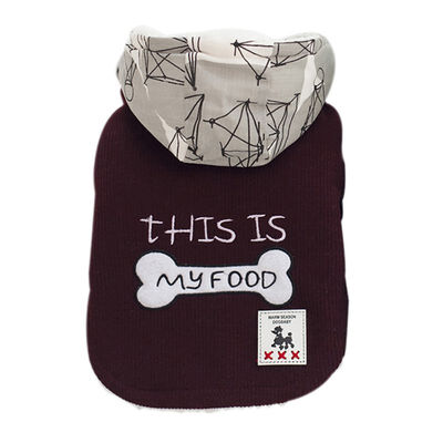 

casual style dog hoodies pet dog clothes two legs dog coats with bone pattern on back jackets for small dogs clothing