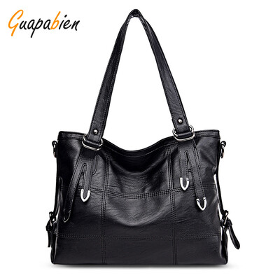 

Guapabien Women Solid PU Leather Shoulder Tote Bag Handbag