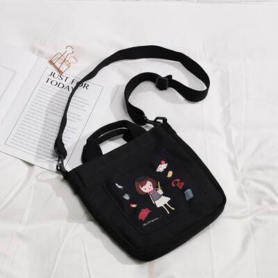 

Summer canvas bag womens bag tide Korean version of Joker Messenger bag ins single shoulder Japanese girls small cloth bag
