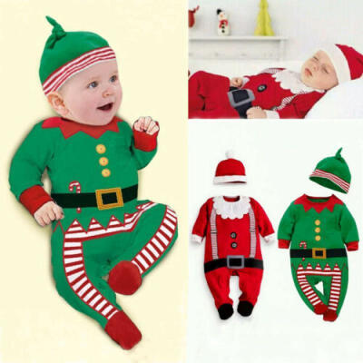 

Christmas Newborn Baby Boy Girl Xmas Santa Claus Romper Bodysuit Outfit Clothes