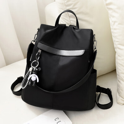 

Double shoulder bag female Korean version of trendy schoolbag 100 fashion PU soft leather travel bag leisure lady backpack