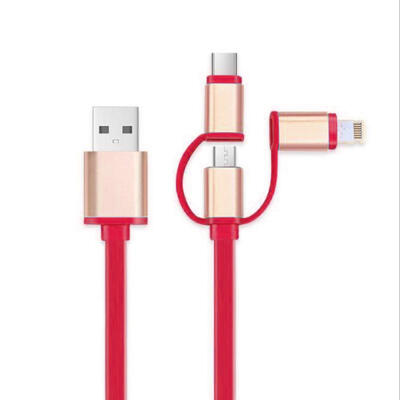 

Retractable Charging Cable Lightning Micro USB Type C 3-in-1 Data Cable For IPhone Samsung Galaxy LG HTC Nokia 33ft-1m