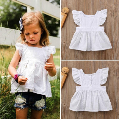 

Pretty Newborn Kids Baby Girls Ruffle Top T-shirt Blouse Dress Clothes Summer