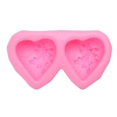 

Silicone Mould DIY Baking Handmade Soap Liquid Double Heart-shaped Rose