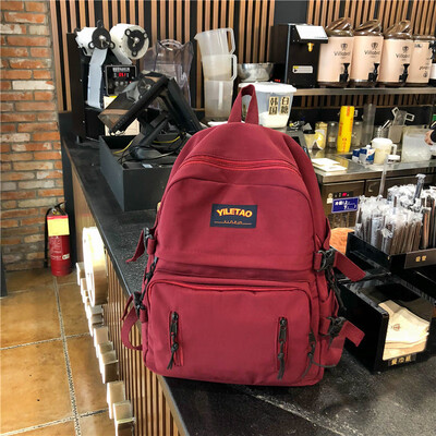 

Schoolbag female Korean high school students round junior high school girls large capacity simple Joker Mori male backpack