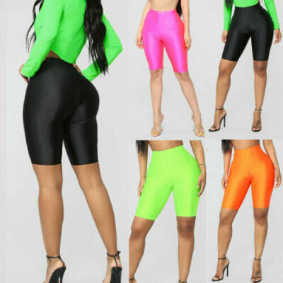 

US Women Stretch Biker Bike Shorts Workout Yoga Leggings Knee Length Short Pants