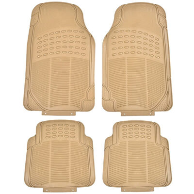 

4PC Cargo Front &Rear Floor Mat All Weather Heavy Duty Universal Cars Protection-beige