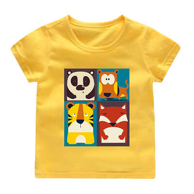 

Short Sleeve Cotton Cartoon Animal Loose Boys Girls Casual T-shirt Clothes