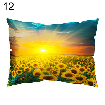 

Sunflower Printed Rectangle Throw Pillow Case Sofa Bed Cushion Cover Home Decor