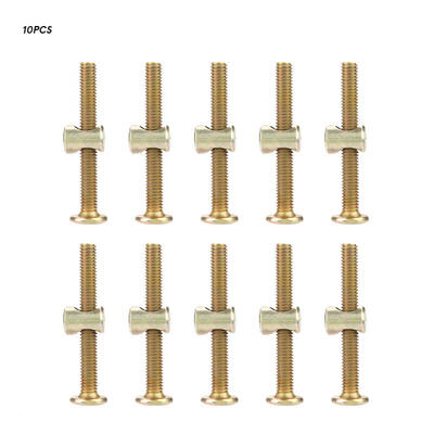 

Greensen 10PCS M6 Carbon Steel 50mm Furniture Bolts With 6mm Barrel Nuts Connector Fastener