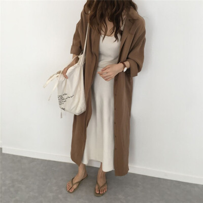 

Tailored Women Slim Windbreaker Double Breasted Long Trench Coat Jacket Overcoat Outwear