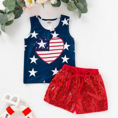 

2pcs baby newborn Kids boys girls summer cotton star outfits top short pants