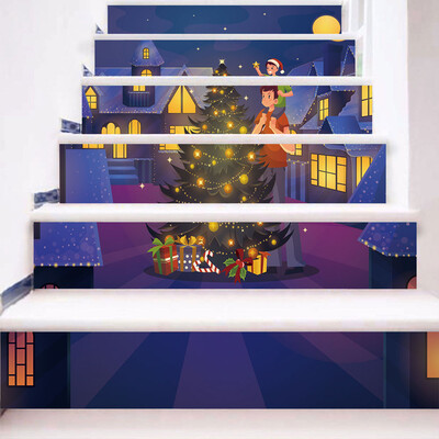

〖Follure〗Christmas 3D Simulation stair stickers Waterproof Wall Stickers DIY Home Decor