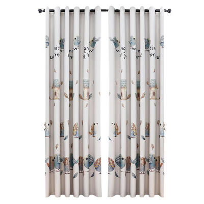 

1pc Love Bird Printed Semi-Blackout Curtains Home Windows Decorative Drapes