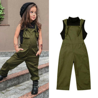 

US Kid Baby Girl Sleeveless Vest Tops Suspender Pants Trousers Clothes Tracksuit