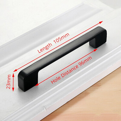 

JD cabinet drawer handle American black wardrobe door handle modern minimalist European cabinet sand black furniture handle