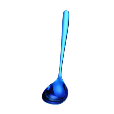 

Toponeto Colorful Handle Spoons Drink Soup Drinking Tools Flatware Kitchen Gadget BK