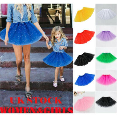 

UK Women Girl Princess Tulle Tutu Skirt Adult Kid Ballet Dance Party Mini Dress