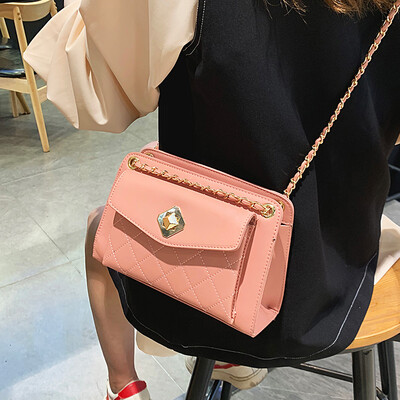

Small fragrance bag female 2019 new ins super fire Korean fashion rhombic wild chain shoulder slung small square