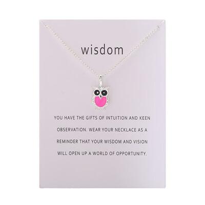 

Fashion Jewelry Hot Color Glaze Wisdom Owl Pendant Choker Necklace For Women Girl