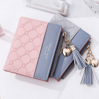 

Women Girl PU Leather Small Wallet Bifold Card Holder Purse Handbag Coin Bag