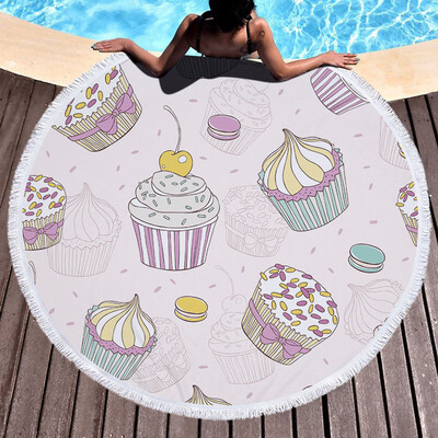

Gobestart 1 PC Round Beach Pool Home Shower Towel Blanket Table Cloth Yoga Mat