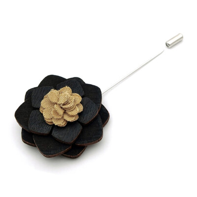 

Wooden Wood Lapel Flower Boutonniere Corsage Stick Brooch Pin Handmade Mens Gift