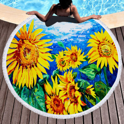 

Toponeto Sunflower Pattern Beach Pool Home Shower Towel Blanket Table Cloth Yoga Mat