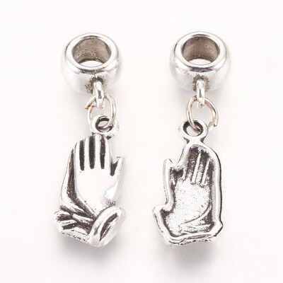 

Alloy European Dangle Beads Large Hole Pendants Hand Antique Silver 325mm Hole 45mm