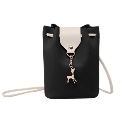 

Fashion Women Deer Pendant Shoulder Bags PU Leather Crossbody Bucket Bag