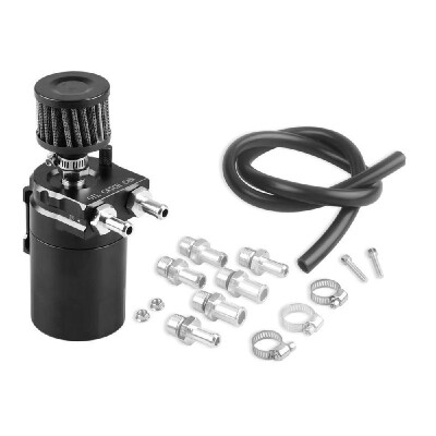 

Universal Oil Catch Can with Air Filter Breather Engine Air Oil Separator Tank Reservoir Tank