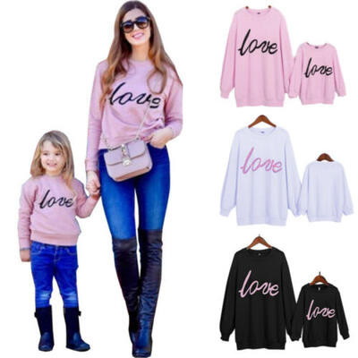 

Family Outfits Clothes Mother Daughter Kid Matching Tops Women Son Girl Pullover