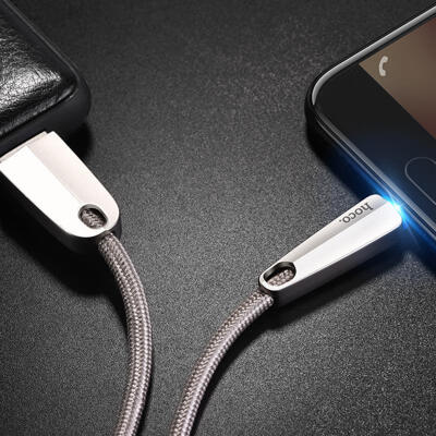 

HOCO U35 Auto Disconnect Micro USB Cable LED Light Fast Charging Data Sync Micro USB Cable For Samsung Xiaomi Huawei-2m