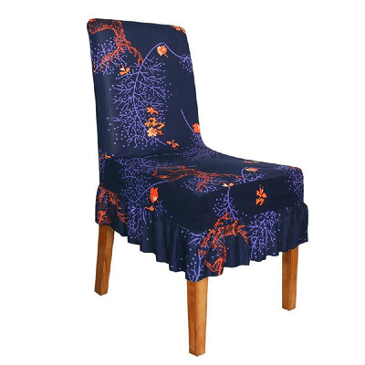 

Chair Covers Print Pattern Long Skirt Dining Chair Slipcovers Stretch Anti Dust