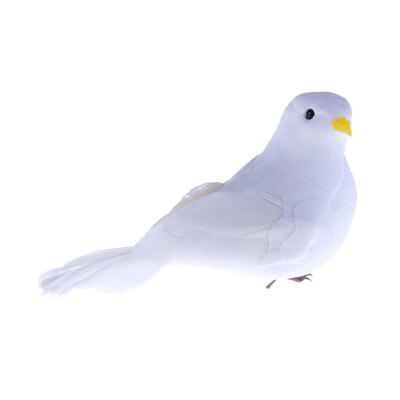 

3D White Feather Foam Doves Home Craft Kid Simulation Bird Toy Gifts Decor