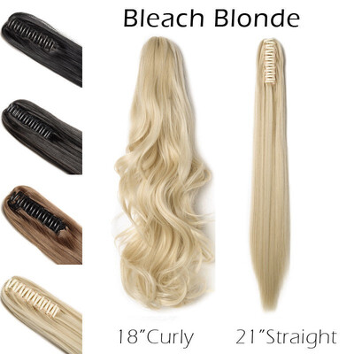 

18"-21" Claw Clip on Ponytail Real Long Pony Tail Clip in Hair Extensions
