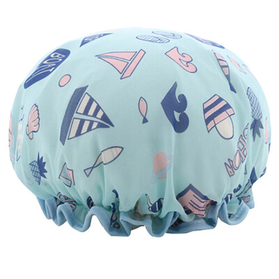 

Siaonvr Printing Color Shampoo cap Double Layered Waterproof Shower Hat Bathing Cap