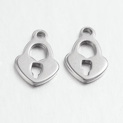 

304 Stainless Steel Charms Heart Stainless Steel Color 10x65x1mm Hole 1mm