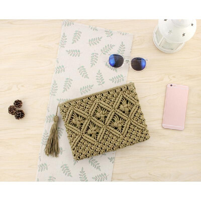 

Fashionable Hollow Out Summer Beach Vintage Handbag Elegant Bohemian Cotton Clutch Bag Handmade Travelling Bags