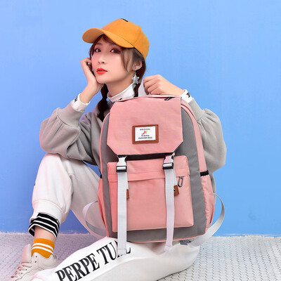 

Tailored Women Large-capacity Couple Schoolbag Travel Hiking Color Block Backpack
