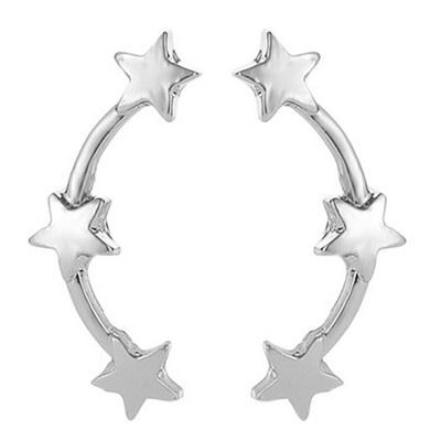 

Unique Trendy Design Gold Silver Cute Tiny Stars Stud Earrings For Women Fashion Statement Small Earrings Jewelry