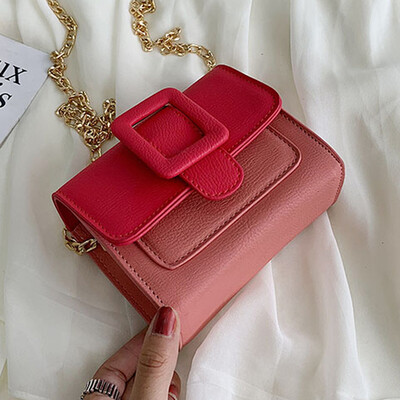 

Women 2019 spring&summer new contrast color casual fashion Joker shoulder slung nifty western style small square bag