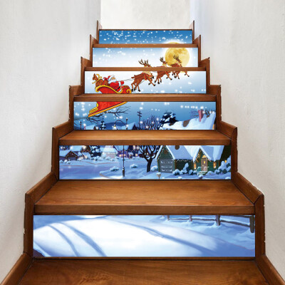 

Tailored Christmas 3D Simulation stair stickers Waterproof Wall Stickers DIY Home Decor